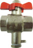 Кран шаровый РВ/РВ 1/2" с отводом М10 VIEIR